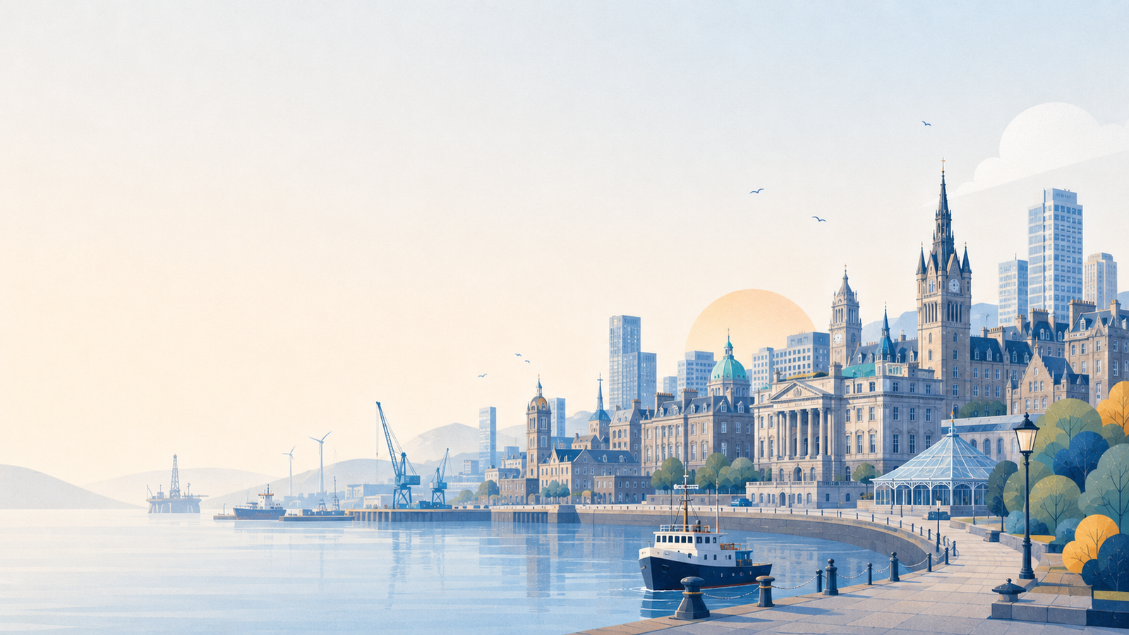 Illustrated view of Aberdeen