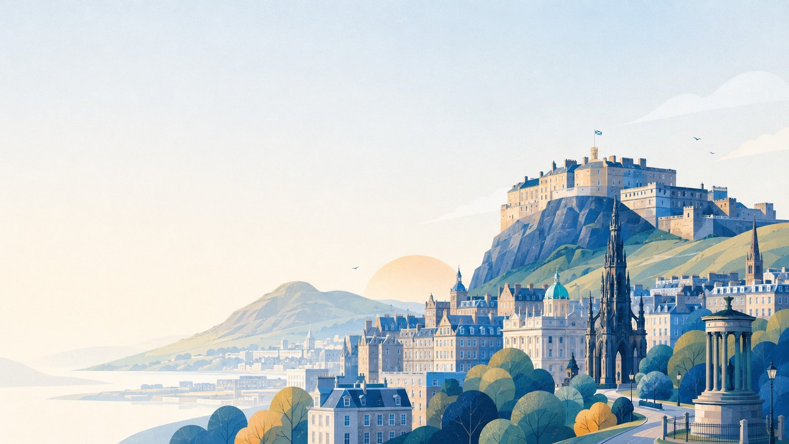Illustrated view of Edinburgh