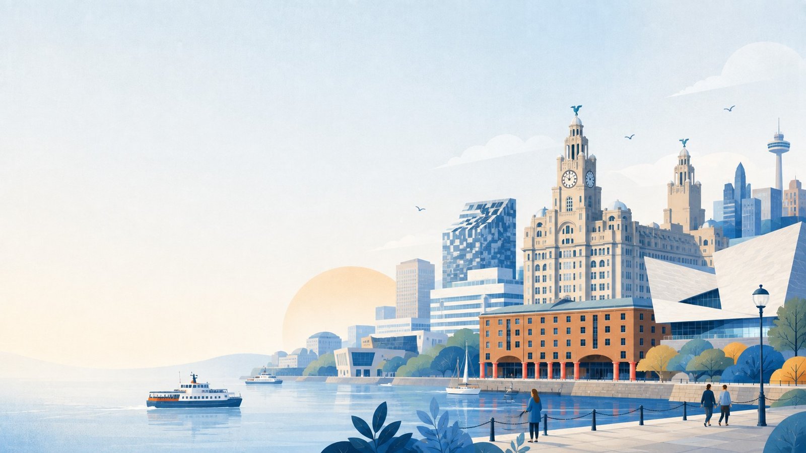 Illustrated view of Liverpool