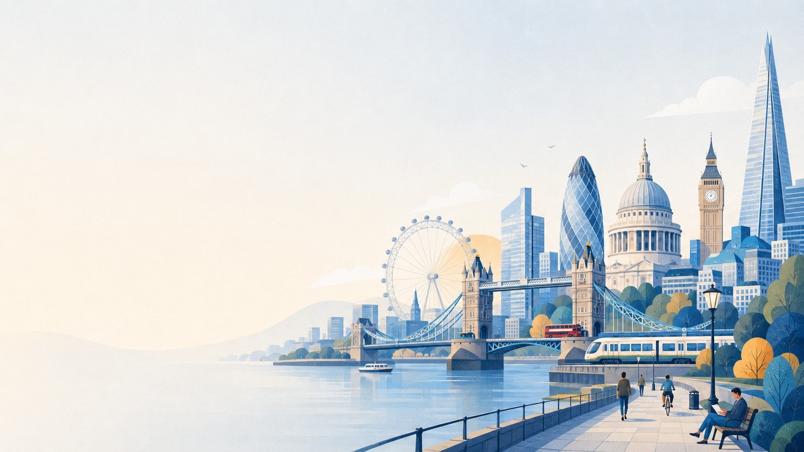 Illustrated view of London